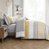 Darrahopens Home & Garden > Bedding > Quilts & Duvets Floral Stripes Comforter Set, Queen/King Size, Deluxe 3-Piece Bedding with Pillowcases