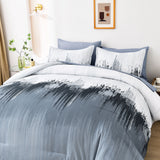 Darrahopens Home & Garden > Bedding > Quilts & Duvets Floral Stripes Comforter Set, Queen/King Size, Warm 3-Piece Bedding with Pillowcases
