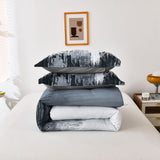 Darrahopens Home & Garden > Bedding > Quilts & Duvets Floral Stripes Comforter Set, Queen/King Size, Warm 3-Piece Bedding with Pillowcases
