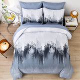 Darrahopens Home & Garden > Bedding > Quilts & Duvets Floral Stripes Comforter Set, Queen/King Size, Warm 3-Piece Bedding with Pillowcases
