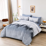 Darrahopens Home & Garden > Bedding > Quilts & Duvets Floral Stripes Comforter Set, Queen/King Size, Warm 3-Piece Bedding with Pillowcases
