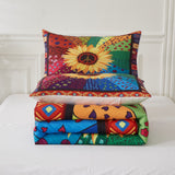 Darrahopens Home & Garden > Bedding > Quilts & Duvets Floral Sunflower Comforter Set, Queen/King Size, Quilted Bedding with Pillowcases
