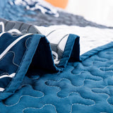 Darrahopens Home & Garden > Bedding > Quilts & Duvets Frosted Magnolia Chic blue 3 Pc Bedspread & Pillow Cover KING Set