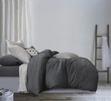 Darrahopens Home & Garden > Bedding > Quilts & Duvets Gioia Casa 100% Jersey Cotton Quilt Cover Set - Black Marble - Double