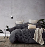 Darrahopens Home & Garden > Bedding > Quilts & Duvets Gioia Casa 100% Jersey Cotton Quilt Cover Set - Black Marble - Single