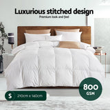 Darrahopens Home & Garden > Bedding > Quilts & Duvets Giselle Bedding 800GSM Goose Down Feather Quilt Winter Blanket Duvet Comforter Single