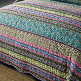 Darrahopens Home & Garden > Bedding > Quilts & Duvets Grenn Teal Boho style Printed Bedspread Quilt Set + Pillowcases