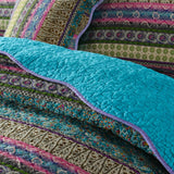 Darrahopens Home & Garden > Bedding > Quilts & Duvets Grenn Teal Boho style Printed Bedspread Quilt Set + Pillowcases