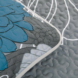 Darrahopens Home & Garden > Bedding > Quilts & Duvets Grey Azure Bloom Quilted Coverlet Bedspread Set with Pillow Covers
