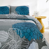 Darrahopens Home & Garden > Bedding > Quilts & Duvets Grey Azure Bloom Quilted Coverlet Bedspread Set with Pillow Covers
