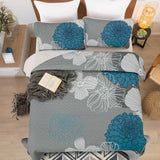 Darrahopens Home & Garden > Bedding > Quilts & Duvets Grey Azure Bloom Quilted Coverlet Bedspread Set with Pillow Covers