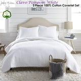 Darrahopens Home & Garden > Bedding > Quilts & Duvets Jenny Mclean Clavo Pompom White 3 Piece 100% Cotton Coverlet Set Queen