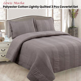 Darrahopens Home & Garden > Bedding > Quilts & Duvets Lewis Mocha 3 Pce Lightly Quilted Polyester Cotton Coverlet Set Queen