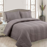 Darrahopens Home & Garden > Bedding > Quilts & Duvets Lewis Mocha 3 Pce Lightly Quilted Polyester Cotton Coverlet Set Queen