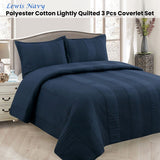 Darrahopens Home & Garden > Bedding > Quilts & Duvets Lewis Navy 3 Pce Lightly Quilted Polyester Cotton Coverlet Set Queen