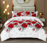 Darrahopens Home & Garden > Bedding > Quilts & Duvets Luxurious rose Soft white 3 Pc Comforter & Pillow Cover Set