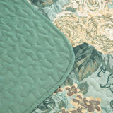 Darrahopens Home & Garden > Bedding > Quilts & Duvets Meadow Butterfly Green Quilted Bedspread Set with Floral Details and Pillowcases