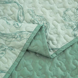Darrahopens Home & Garden > Bedding > Quilts & Duvets Meadow Butterfly Green Quilted Bedspread Set with Floral Details and Pillowcases