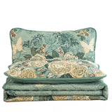 Darrahopens Home & Garden > Bedding > Quilts & Duvets Meadow Butterfly Green Quilted Bedspread Set with Floral Details and Pillowcases