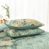 Darrahopens Home & Garden > Bedding > Quilts & Duvets Meadow Butterfly Green Quilted Bedspread Set with Floral Details and Pillowcases