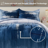 Darrahopens Home & Garden > Bedding > Quilts & Duvets Ombre Blue Comforter Set, Queen/King Size, Gradient Blue Grey 3-Piece Boho Bedding