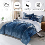 Darrahopens Home & Garden > Bedding > Quilts & Duvets Ombre Blue Comforter Set, Queen/King Size, Gradient Blue Grey 3-Piece Boho Bedding