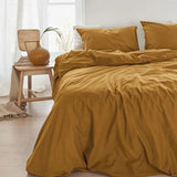 Darrahopens Home & Garden > Bedding > Quilts & Duvets Organic Cotton Basic Ochre Quilt Cover Sets by Bedding House Queen