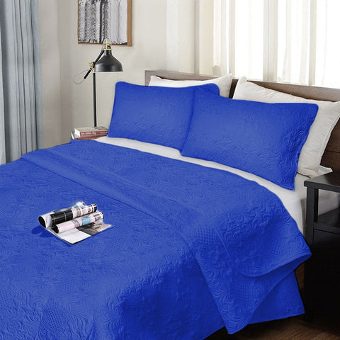 Darrahopens Home & Garden > Bedding > Quilts & Duvets Ramesses 3 Piece Ultrasonic Comforter Set King Royal Blue