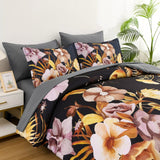 Darrahopens Home & Garden > Bedding > Quilts & Duvets Soft Floral Leaf Comforter Set, Queen/King Size, Quilted Bedding with Pillowcases