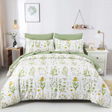 Darrahopens Home & Garden > Bedding > Quilts & Duvets Vintage Delicate green bloom 3 Pc Comforter & Pillow Cover Set