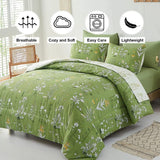 Darrahopens Home & Garden > Bedding > Quilts & Duvets Vintage Delicate green bloom 3 Pc Comforter & Pillow Cover Set