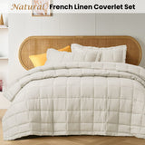 Darrahopens Home & Garden > Bedding > Quilts & Duvets Vintage Design Homewares Natural French Linen Coverlet Set Queen