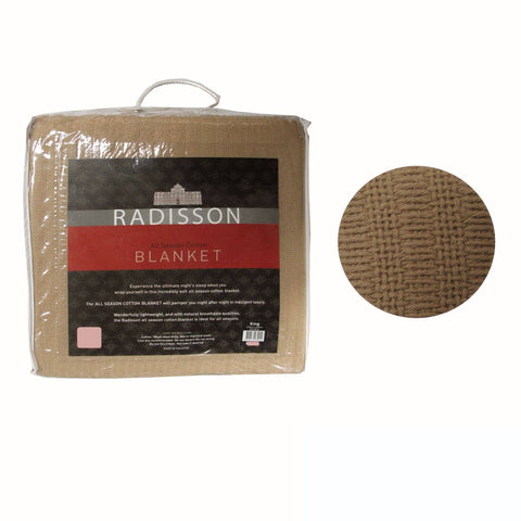 Darrahopens Home & Garden > Bedding Radisson All Season Cotton Blanket Latte KING