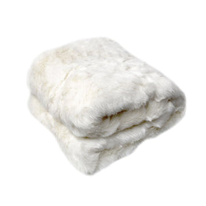 Darrahopens Home & Garden > Bedding Radisson Arctic Fox Off White Luxury Animal Faux Fur Throw Rug 127 x 152 cm