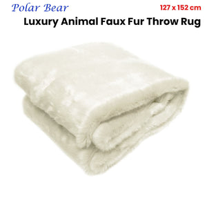 Darrahopens Home & Garden > Bedding Radisson Polar Bear Luxury Animal Faux Fur Throw Rug 127 x 152 cm