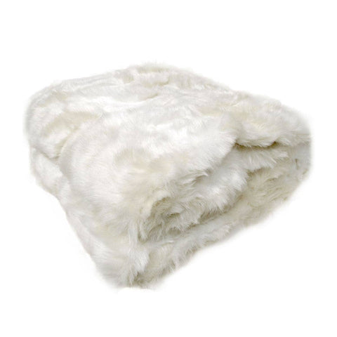 Darrahopens Home & Garden > Bedding Radisson Snow Fox Luxury Animal Faux Fur Throw Rug 127 x 152 cm