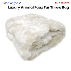 Darrahopens Home & Garden > Bedding Radisson Snow Fox Luxury Animal Faux Fur Throw Rug 127 x 152 cm