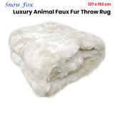 Darrahopens Home & Garden > Bedding Radisson Snow Fox Luxury Animal Faux Fur Throw Rug 127 x 152 cm