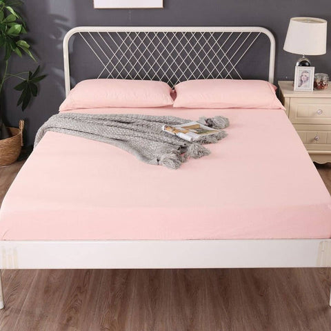 Darrahopens Home & Garden > Bedding Ramesses 1000TC Linen Bamboo Fitted Sheet Combo Set Dusty Pink Queen