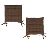 Darrahopens Home & Garden > Bedding Set of 2 Chair Pads with Ties 40 x 40 cm Chocolate