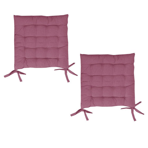 Darrahopens Home & Garden > Bedding Set of 2 Chair Pads with Ties 40 x 40 cm Dusty Pink