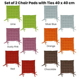 Darrahopens Home & Garden > Bedding Set of 2 Chair Pads with Ties 40 x 40 cm Red
