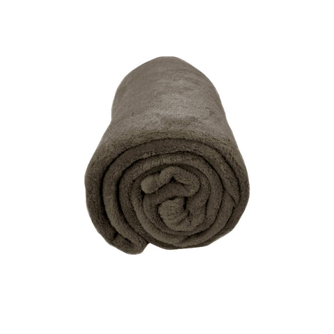 Darrahopens Home & Garden > Bedding Solid Colour Soft Coral Fleece Throw Rug 127 x 152 cm Walnut