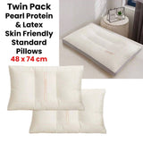 Darrahopens Home & Garden > Bedding Twin Pack Pearl Protein &amp; Latex Skin Friendly Standard Pillows 48 x 74 cm