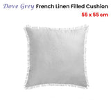 Darrahopens Home & Garden > Bedding Vintage Design Homewares Dove Grey French Linen Filled Cushion Square - 55cm x 55cm