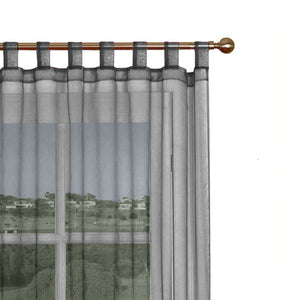 Darrahopens Home & Garden > Curtains 1 Piece Organza Tab Top Curtain 110 x 213 cm Black