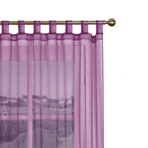 Darrahopens Home & Garden > Curtains 1 Piece Organza Tab Top Curtain 110 x 213 cm Plum