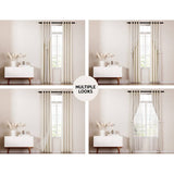 Darrahopens Home & Garden > Curtains Artiss 2X 132x242cm Blockout Sheer Curtains Beige