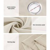 Darrahopens Home & Garden > Curtains Artiss 2X 132x242cm Blockout Sheer Curtains Beige