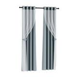 Darrahopens Home & Garden > Curtains Artiss 2X 132x242cm Blockout Sheer Curtains Light Grey
